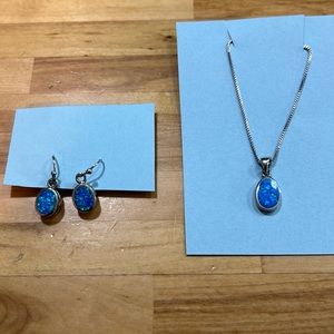 Silver Necklace and Earring Set